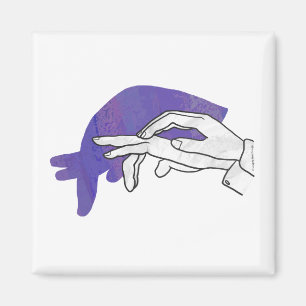 Aimant Hand Silhouette Anteater Purple