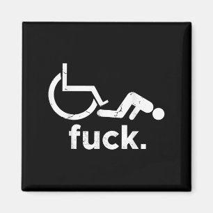 Aimant Handicap Humour en fauteuil roulant Mème amusant -