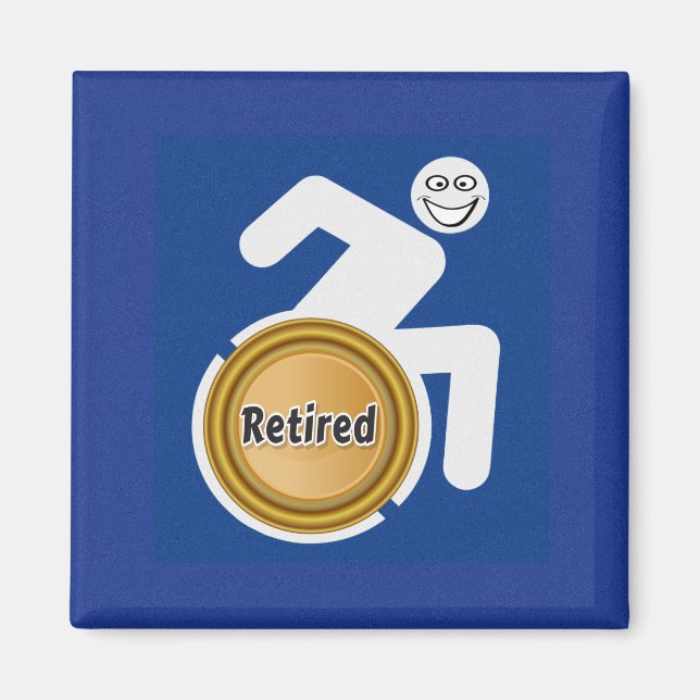 Aimant Handicapés à la retraite (Devant)
