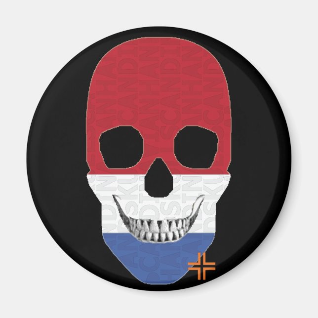 Aimant HANDSKULL Pays-Bas magnétique circulaire B2 (Devant)