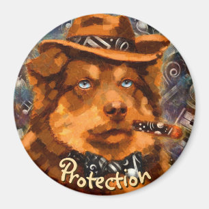 Aimant Handsome Gangster Chien avec / Blue Eyes Personnal