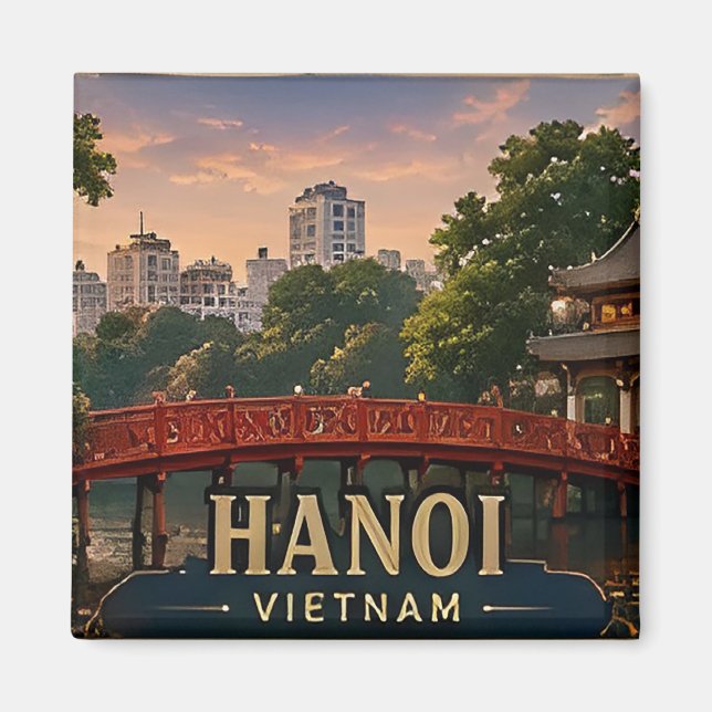 Aimant 🧲 Hanoi Vietnam Objet de Souvenir pour les Visite (Devant)