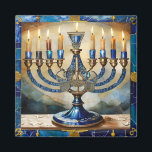 Aimant Hanoukka bleue Menorah<br><div class="desc">Vous regardez The Lee Hiller Photography Art and Designs Collection of Home and Office Decor,  Apparel,  Gifts and Objets de collection. Les conceptions incluent Lee Hiller Photography et Mixed Media Art numérique Collection http://LeeHiller.com</div>