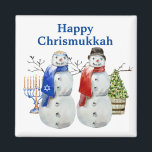 Aimant Hanoukka Snowman Christmas Chrismukkah<br><div class="desc">Cette conception peut être personnalisée dans la zone fournie en modifiant la photo et/ou le texte. Vous pouvez également le customiser en cliquant sur Personnaliser ce Modèle, puis en choisissant l'option cliquer pour customiser et supprimer ou modifier la couleur de l'arrière - plan, ajouter du texte, modifier la couleur ou...</div>