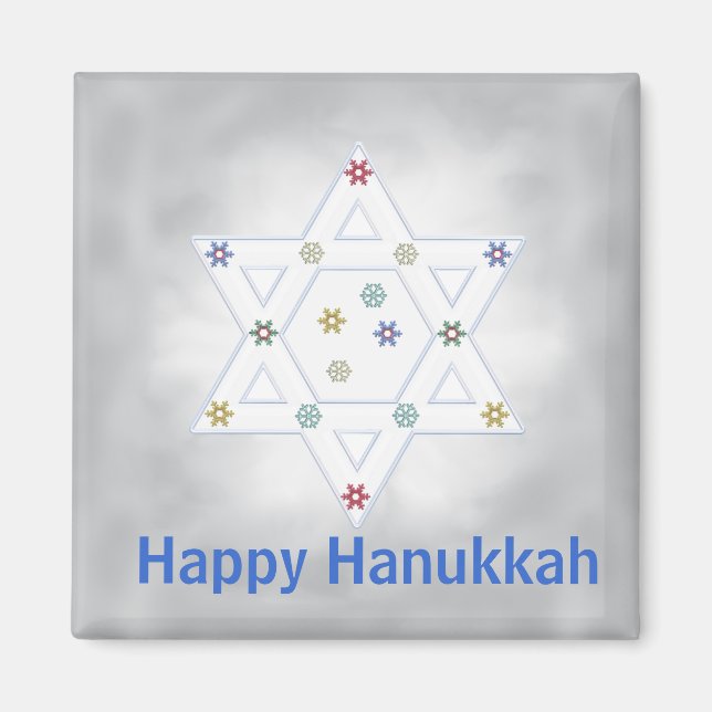 Aimant Hanoukka Star et Snowflakes Grey (Devant)