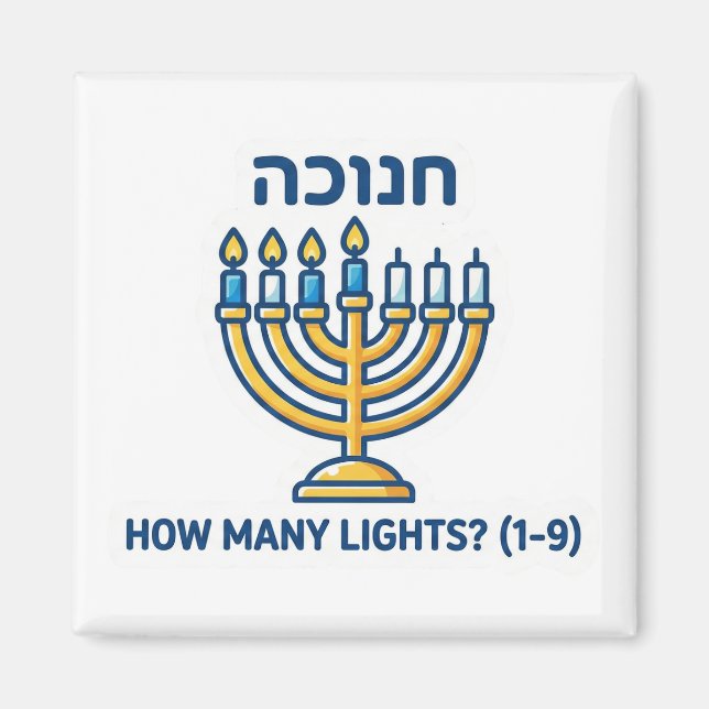 Aimant Hanukkah Menorah Counting Game - Educational Math  (Devant)