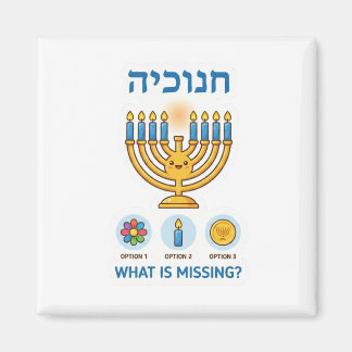 Aimant Hanukkah Menorah "What is Missing?" Logic Game