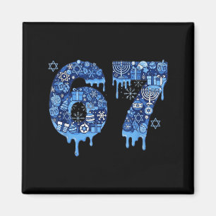 Aimant Hanukkah Six Seven 67 Mème Drôle Dreidel Menorah S