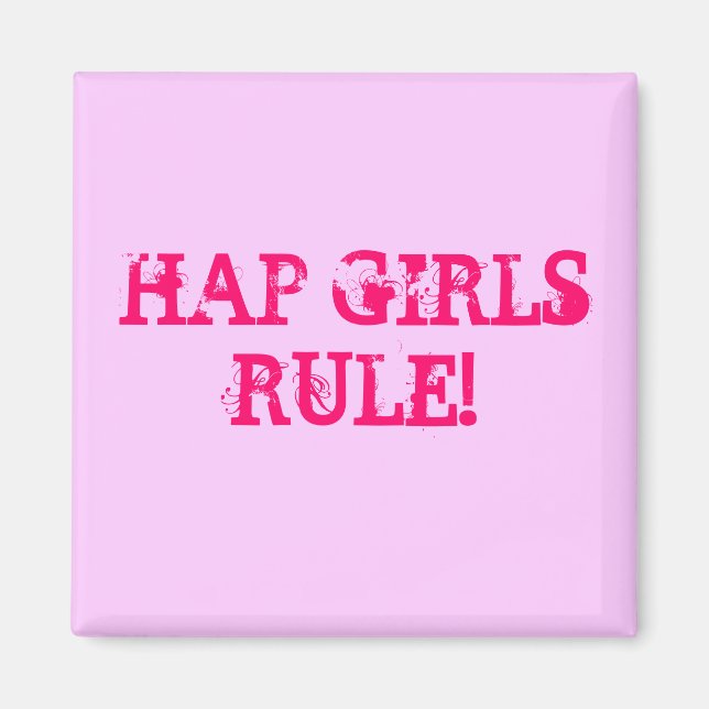 Aimant HAP GIRLS RULE ! Carré (Devant)