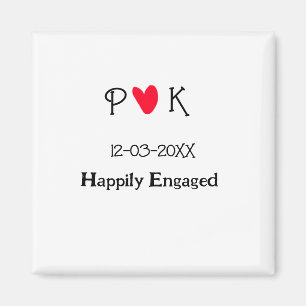Aimant Happily Engagé ajouter nom de couple date de lettr