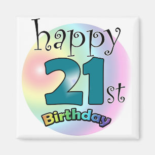 Aimant Happy 21st Birthday