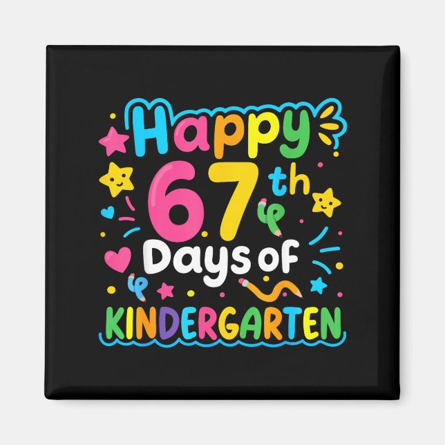 Aimant Happy 67th Day Of Kindergarten School Meme 67 Kids (Devant)