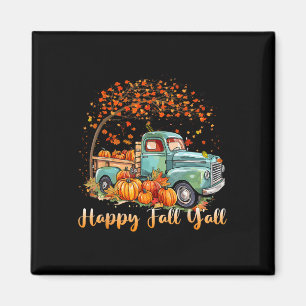 Aimant Happy Automne Y'all Camion Citrouille Automne Arbr