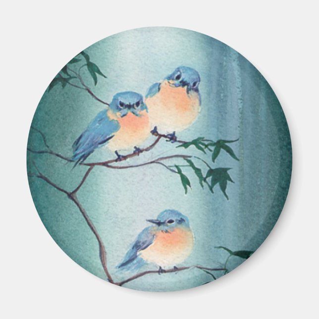 Aimant HAPPY BLUEBIRDS par SHARON SHARPE (Devant)