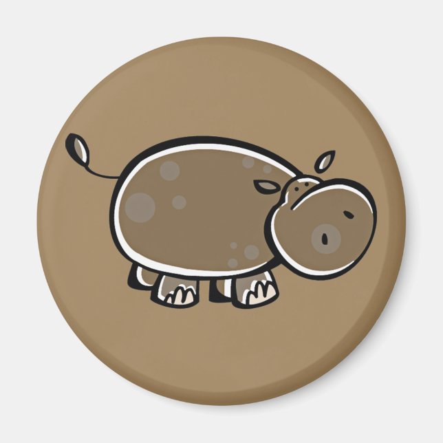 Aimant Happy Cartoon Hippo (Devant)