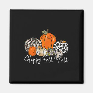Aimant Happy Fall Y'all Femmes Hommes Citrouille Leopard