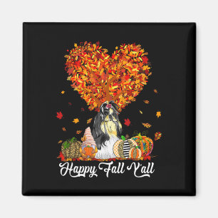 Aimant Happy Fall Y'all Funny Shih Tzu Citrouilles d'auto