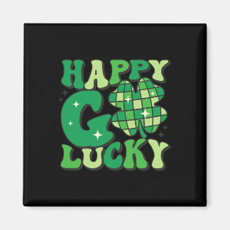 Aimant Happy Go Lucky Shamrock Jour de la Saint Patrick H