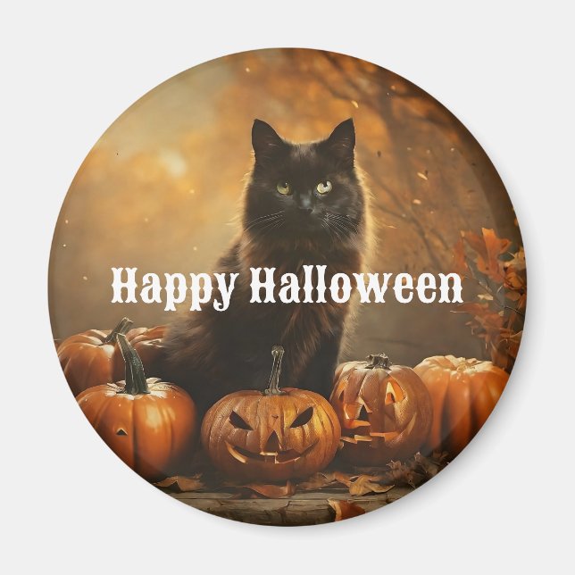 Aimant Happy Halloween Black Cat Collection (Devant)