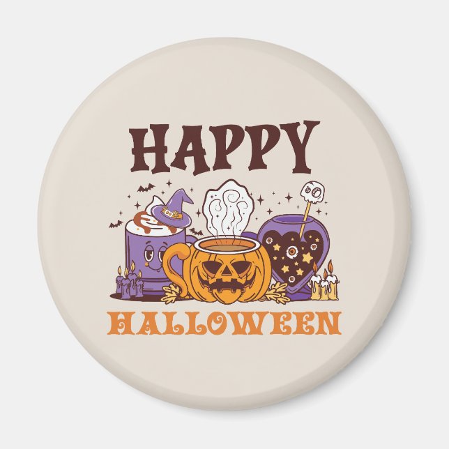 Aimant Happy Halloween café brasse (Devant)