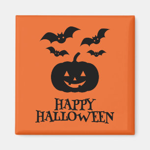Aimant Happy Halloween Citrouille Bat Minimal