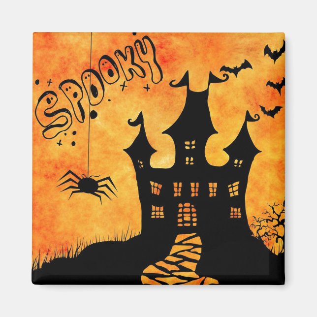 Aimant Happy Halloween Éffrayant Castle (Devant)