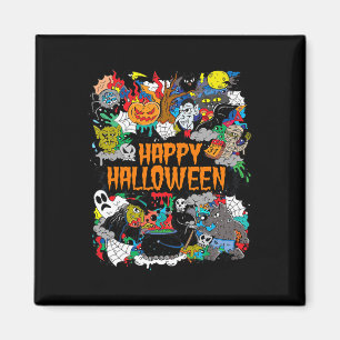 Aimant Happy Halloween Éffrayant Retro