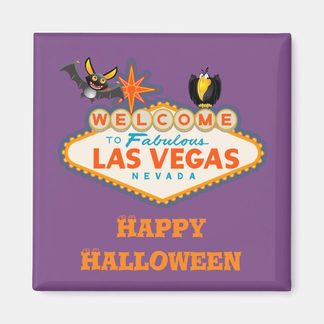 Aimant Happy Halloween Las Vegas Style (Devant)