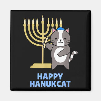 Aimant Happy Hanukcat Black Cat Meowzel Tov Menorah Funny