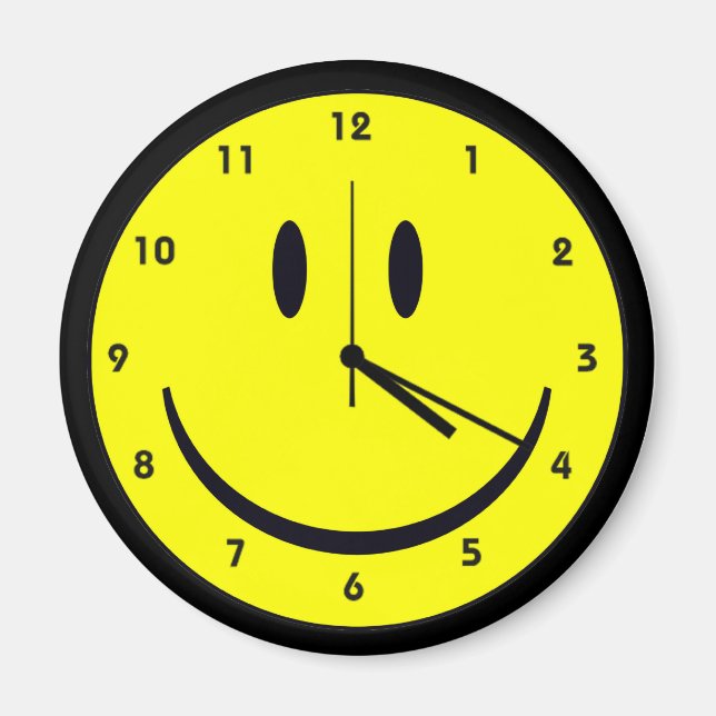 Aimant Happy Hippy face horloge (Devant)