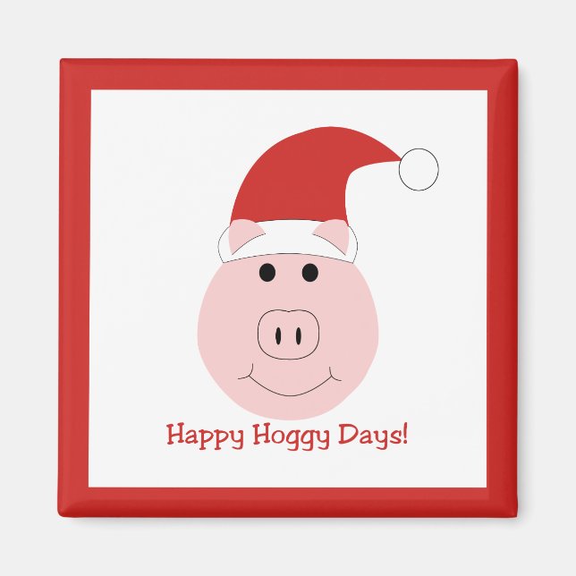 Aimant Happy Hoggy Days carré magnétique de vacances (Devant)