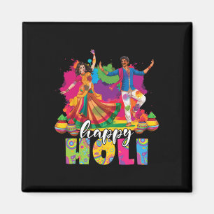 Aimant Happy Holi Indian Dancing Spring Holi Festival De