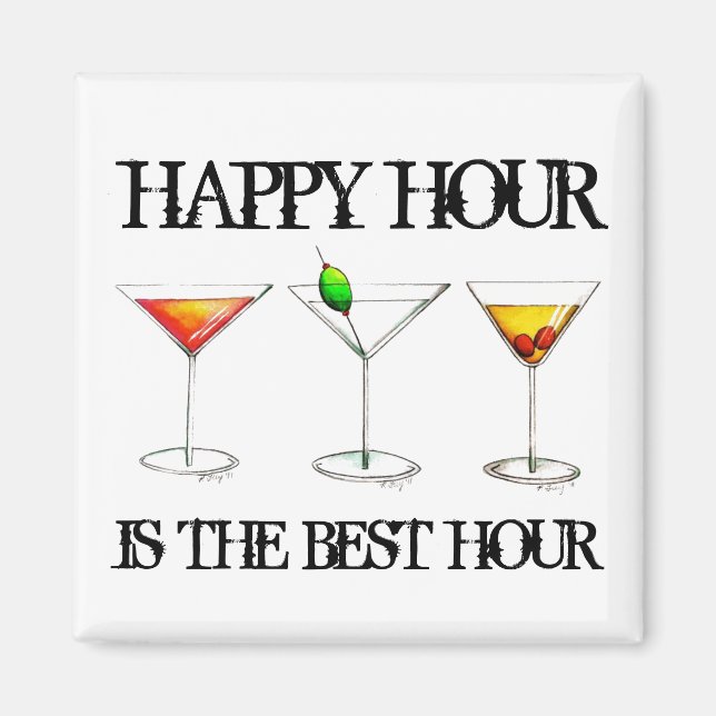 Aimant Happy Hour est la meilleure heure de cocktails de  (Devant)