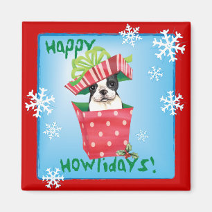 Aimant Happy Howliday Boston Terrier