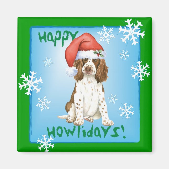 Aimant Happy Howliday English Springer Spaniel (Devant)