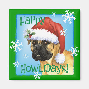 Aimant Happy Howlidays Bullmastiff