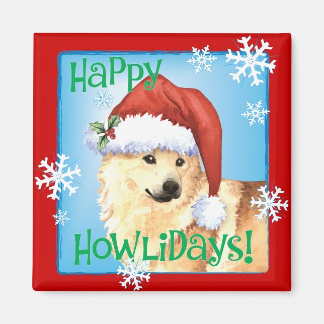 Aimant Happy Howlidays Norwegian Buhund (Devant)
