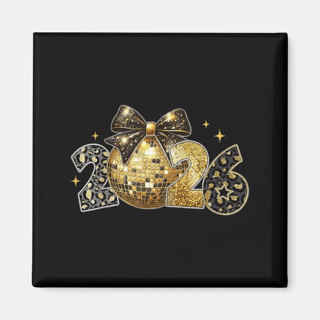 Aimant Happy New Year 2026 Coquette New Year Trendy  (Devant)