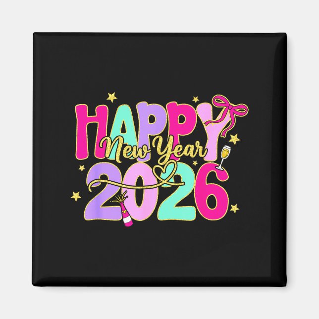 Aimant Happy New Year 2026 New Years Eve Party Family Mat (Devant)