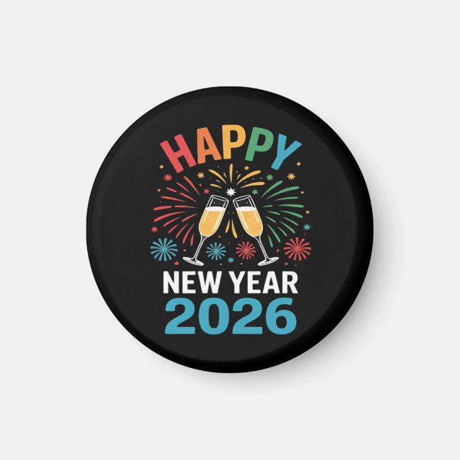 Aimant Happy New Year 2026 Party Funny New Years Eve 2026 (Devant)