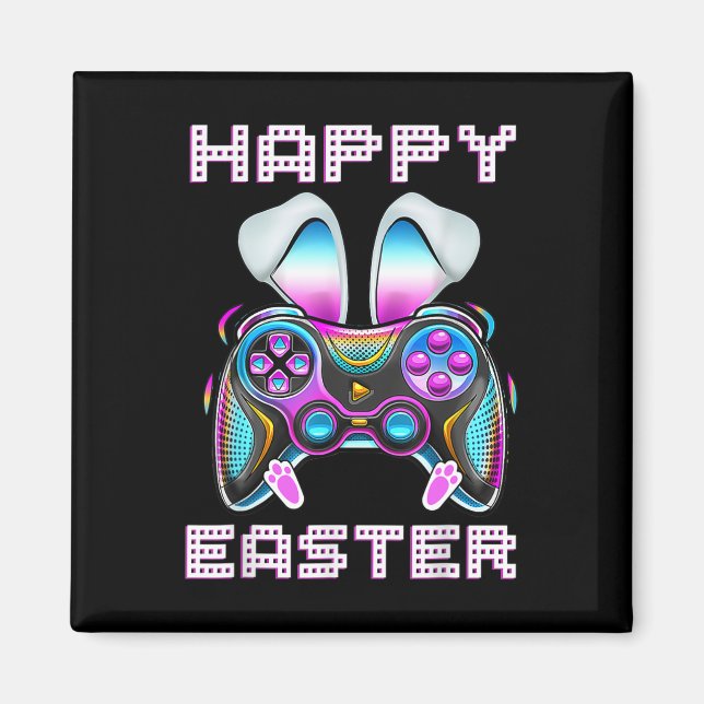 Aimant Happy Pâques contrôleur de jeu vidéo Funny Gamer B (Devant)