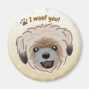 Aimant Happy Shih Tzu Amoureux des chiens I Woof You Paws