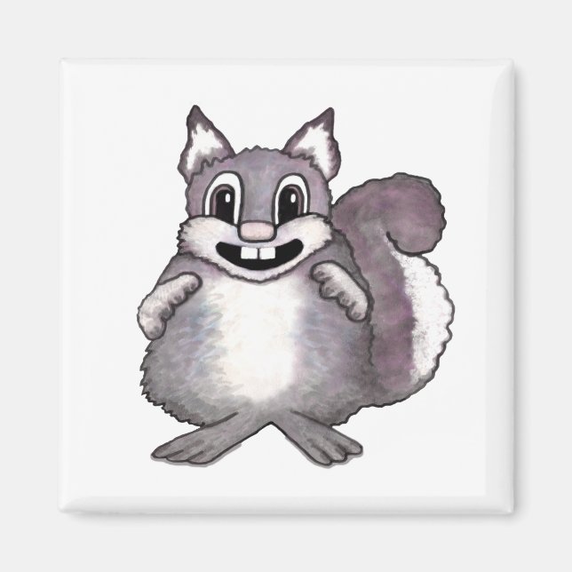 Aimant Happy Squirrel Cartoon Drawing  (Devant)