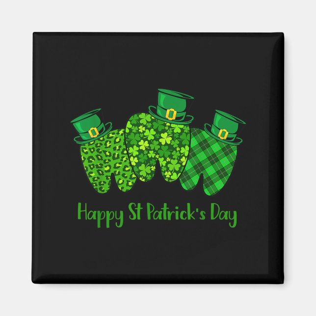 Aimant Happy St Patrick's Day Dental Istant Tooth Irish G (Devant)