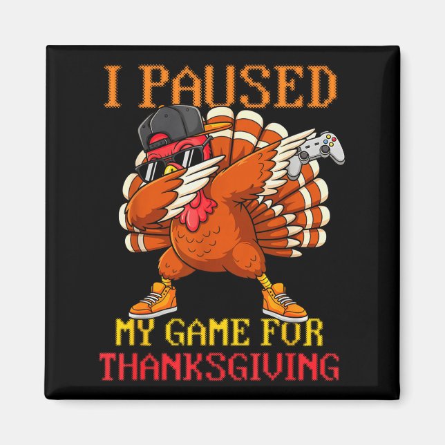 Aimant Happy Thanksgiving Gaming Fall Turkey Gamer Boys K (Devant)