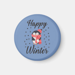 Aimant Happy Winter, mignon Penguin