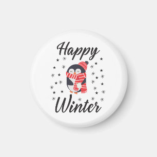 Aimant Happy Winter, mignon Penguin