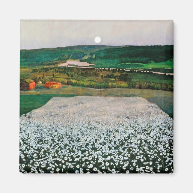Aimant Harald Sohlberg Flower Meadow dans le Nord (Devant)