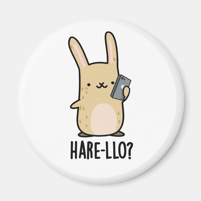 Aimant Hare-Lo Il Funny Hare Rabbit Pun (Devant)