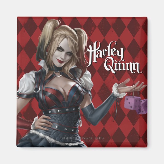 Aimant Harley Quinn Avec Dice Fuzzy (Devant)